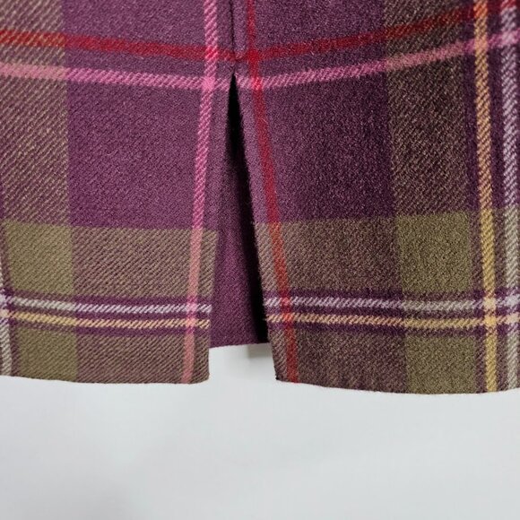 PENDLETON 100% Wool Skirt PURPLE GREEN PINK RED PLAID size 10 p Twee Classic - Picture 5 of 7